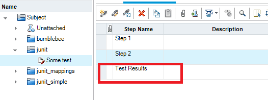 Result in HP ALM